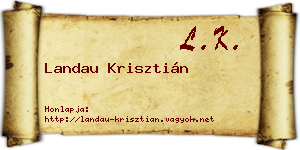Landau Krisztián névjegykártya